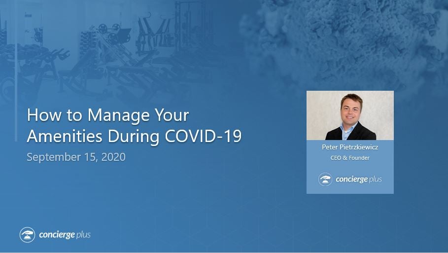 How to manage amenities during COVID-19 webinar