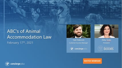 Webinar The ABCs of Animal Accommodation Laws Concierge Plus